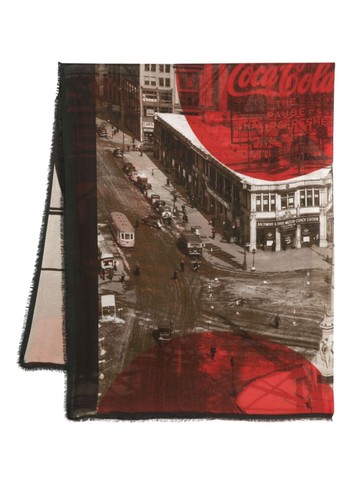 Faliero Sarti - photograph-print modal-blend scarf - unisex - Cashmere/Modal - One Size - Red