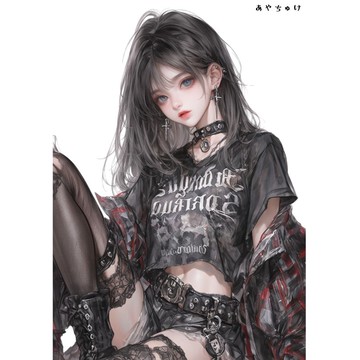 【10月新品5】07-094-0003 人物貼紙 淺色龐克女孩