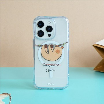 查高插畫水豚當樹懶抗黃防摔MagSafe iPhone手機殼
