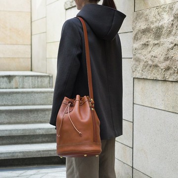 日本職人手作皮革束口單肩包 (CK-28) L  - 共5色