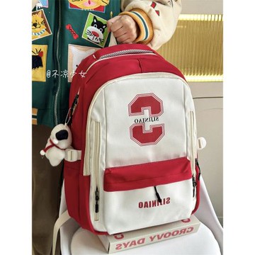 初中生大容量書包日系高中大學生百搭雙肩包美式復古電腦旅行背包