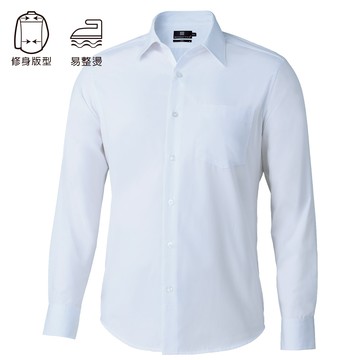 新品_Manhattan美好挺 菁英抗皺長袖襯衫-白色長袖(Slim修身版)