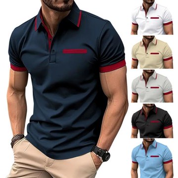 Cross-border men's plus-size T-shirt POLO shirt跨境POLO衫男