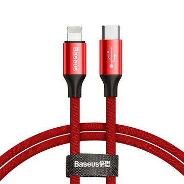 Baseus 倍思 1.5A USB-A-Lightning 藝紋快速充電傳輸線  紅色  3m  1條
