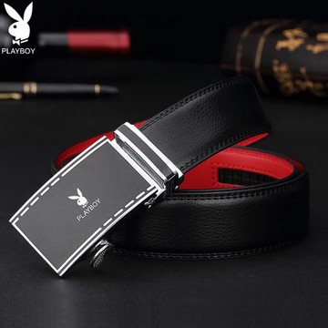 花花公子本命年真皮男皮帶簡約時尚自動扣腰帶軟皮休閑青年褲帶男