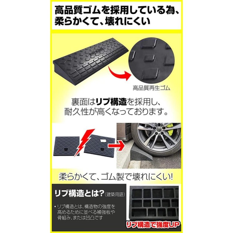 段差プレート ONE STEP 段差 スロープ プレート 幅90cm高さ10cm用 滑り止め ゴム製 駐車場 車椅子 自転車 ハイステップ - 5