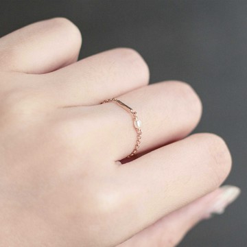 Promise｜迷你珍珠低語鍊戒（可刻字）