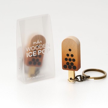 原木冰棒造型 ICE POP【珍珠奶茶】鑰匙圈