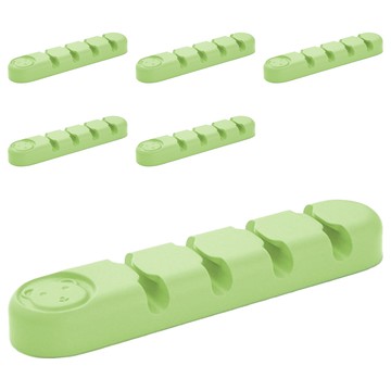 Timo 小熊造型桌面整線器 4孔收納 淺綠色  6個