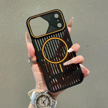 冰甲散熱鏤空 細圈磁吸保護殼 防摔殼 適用於 iPhone18  17 16 15 Pro max 手機殼 保護殼
