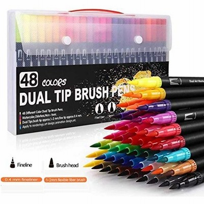 カラーペン24色セット カラー筆ペン 水彩ペン のアートマーカーペン筆 細字太字両用 漫画 落書き 手帳 塗り絵 イラスト 美術用学校オフィ 通販 Lineポイント最大get Lineショッピング