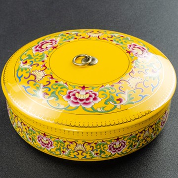 陶瓷琺瑯彩大號茶餅茶葉罐收納盒家用普洱白茶密封醒茶儲茶罐