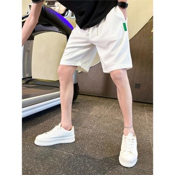 白色華夫格短褲男夏季潮牌籃球運動中褲子潮流痞帥休閑寬松五分褲