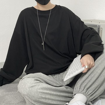 【Comoon _Shop】韓版長袖 INS潮牌 純棉 修身  素色 內搭 團購 批發 輕薄透氣 男女皆可