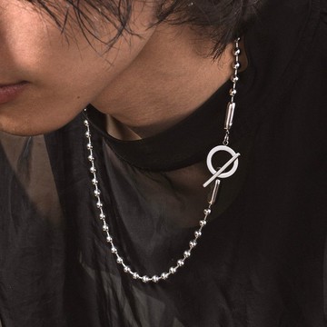 Unisex | 極晝系 - 靜日 * 不銹鋼 圓珠 中性 個性 幾何 項鍊
