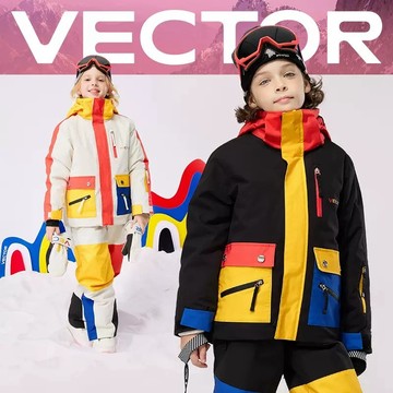 【官方正品】vector 兒童滑雪服套裝 女童分體滑雪服 防水保暖滑雪服 男童滑雪服 中大童專業滑雪衣 背帶褲
