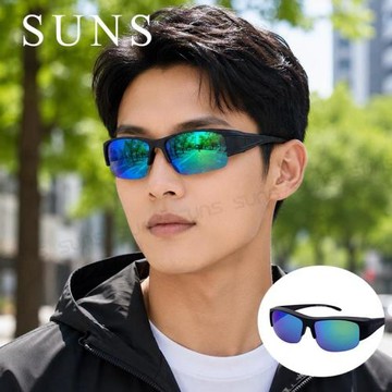 【SUNS】台灣製偏光太陽眼鏡 半框套鏡 綠水銀 抗藍光+抗UV400/防眩光/可單戴/可套式