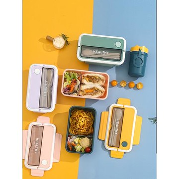 便攜分隔飯盒上班族可微波爐加熱便當盒保溫大容量學生分格早餐盒