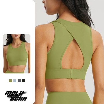 【Molybeka 魔力貝卡】現+預 防震挖背後扣背心內衣/運動內衣/無痕內衣/瑜珈內衣/無鋼圈內衣/健身內衣