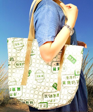 人手車制 香港特色圖案 防水購物袋