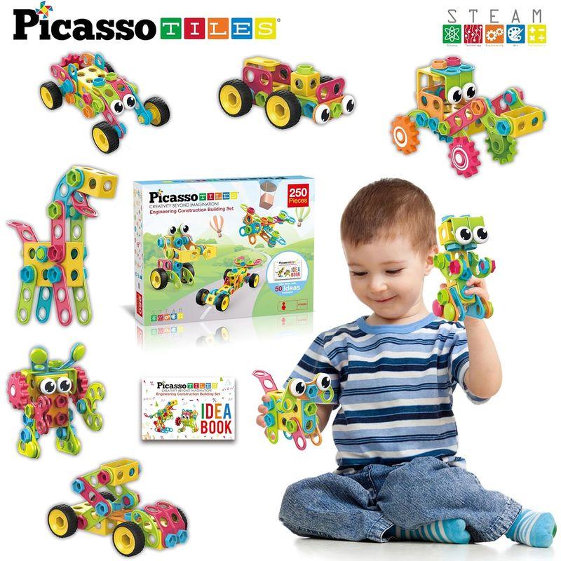 PicassoTiles STEM 学習 玩具 250ピース 組み立てブロックセット