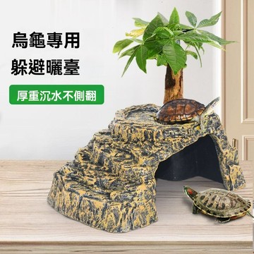 ✨台灣現貨🔥仿岩石設計 樹酯烏龜曬背臺 烏龜島嶼 烏龜曬台 烏龜爬臺 烏龜曬背台 兩棲動物 角蛙 守宮蛇 蜥蜴 水陸龜