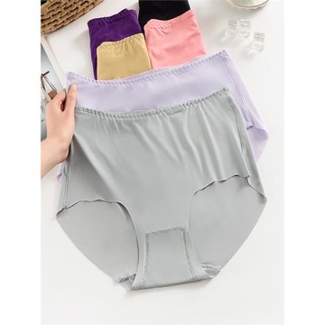 200斤中高腰冰絲大碼內褲女無痕中老人胖妹妹速干褲頭高彈媽媽薄
