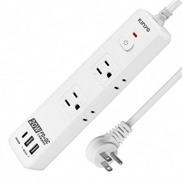 KINYO 一開六插PD延長線 4尺