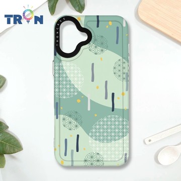TRON IPHONE 16 PLUS 日系和風圓點落雨系列 MAGSAFE 磁吸 防摔 太空殼 透白 手機殼