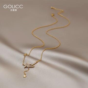 夏季流星吊墜項鏈2021年新款女小眾設計感輕奢鎖骨鏈簡約頸鏈配飾