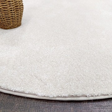 范登伯格 - 巧柔 超柔軟仿羊毛地毯 - 雪白 (130cm圓)