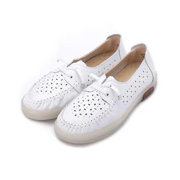 23 BABYLON 真皮簍空休閒鞋 白 女鞋