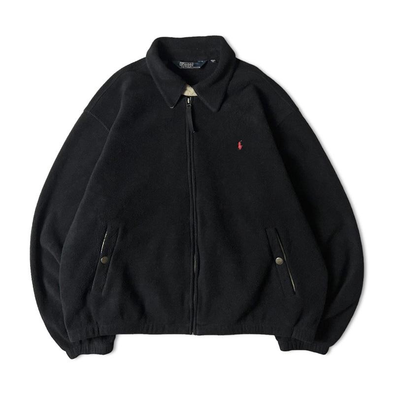 90s POLO RALPH LAUREN フリース スイングトップ XL 黒 / 90年代 ...