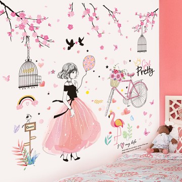 優購生活~溫馨少女心房間墻貼紙臥室客廳背景墻裝飾品貼畫自粘墻上墻紙墻畫墻紙 玻璃貼 壁紙 壁貼 玻璃靜電貼 窗戶貼防窺貼