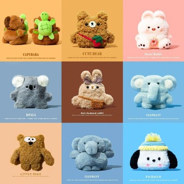 小紅書i毛絨卡通可愛小熊保護殼 Airpods Pro2 耳機保護套 Airpods 1/2/3代 4蘋果無線藍牙耳機套