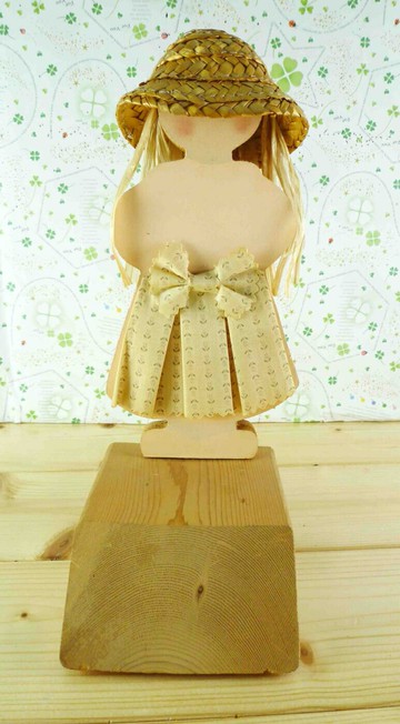 【震撼精品百貨】日本精品百貨 木頭門檔-娃娃粉 震撼日式精品百貨