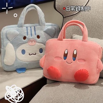 毛絨卡通玉桂狗筆記本平板星之卡比11寸12寸10.2寸手提包