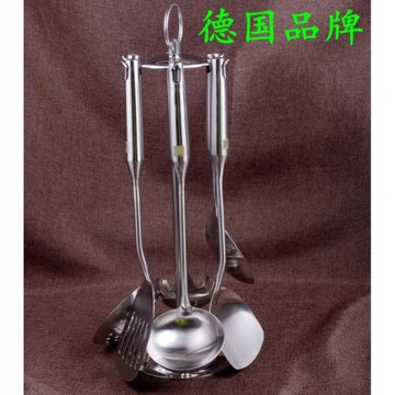 德國 不銹鋼鍋鏟湯勺平漏鏟水餃勺撈面勺收納掛架全套勺鏟