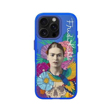 iPhone 16 Pro Clear 激光藍 - Frida Kahlo - 卡蘿與鸚鵡