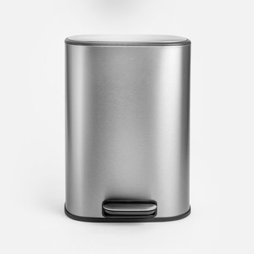 克萊歐緩降踏式不鏽鋼垃圾桶12L 銀色