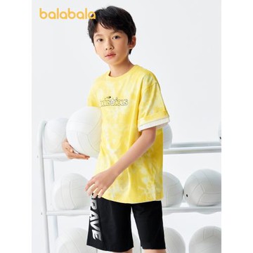 巴拉巴拉童裝兒童短袖t恤2025男童大童女童春夏裝親子裝速干潮潮