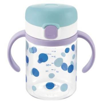 Richell 利其爾 AQ 普普風學習杯 Clear drinking bottle mug  200ml  1個  淺藍色