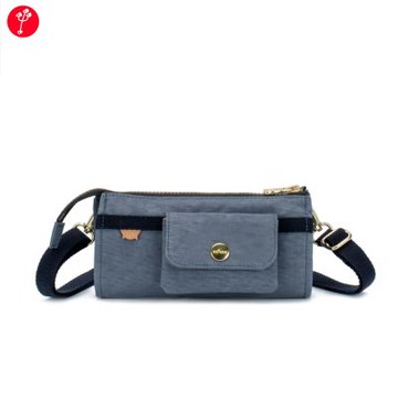 【satana】Soldier 長夾斜背包 防盜小包 護照包 手機包 側背包 6.7吋手機 台灣製 SOS2551 - 靜謐灰