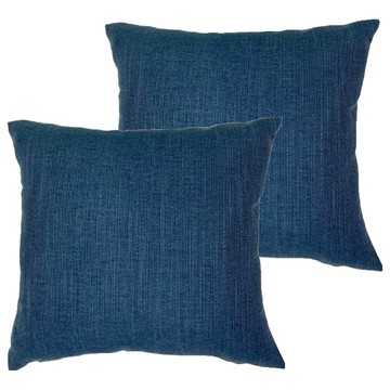 J&N 尼克亞麻抱枕 2個  藍色  45 x 45cm