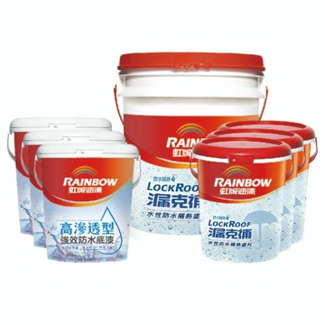 Rainbow 424 漏克補屋頂防水漆 水泥地面 基本版15坪套組