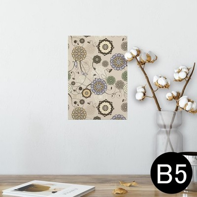 ポスター ウォールステッカー シール式 182×257mm B5 写真 壁 インテリア おしゃれ wall sticker poster 花　模様 000741