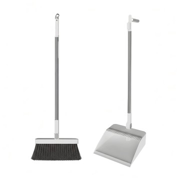 家適通 磁吸掃把組 長刮齒款 PP+鋁合金+PET刷絲+N50磁鐵材質  白灰色  1組