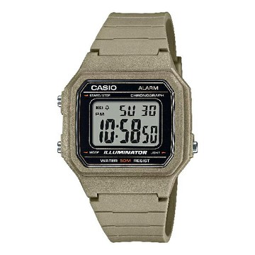 CASIO 卡西歐 W-217H-5AV 機能性配色風格設計腕錶 大地黃 41.2mm｜樂天領券現折★全館特惠中★指定刷卡回饋10%