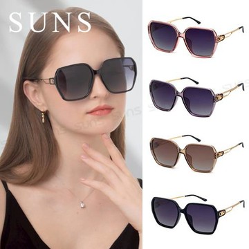 【SUNS】Polarized時尚淑女精緻雙D字母偏光墨鏡 大框顯小臉 輕量 防眩光 抗UV400