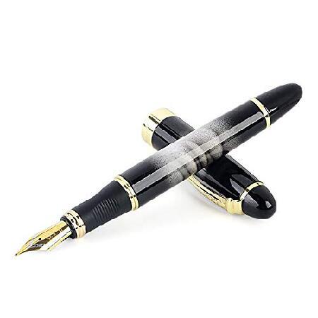 Aaronic ltd Fountain Pens Calligraphy Fountain Pen Black and Golden F Nib Full Metal Writing Calligraphy Office Supplies Calligraphy Pen, Consistent W